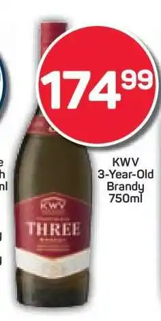 Pick n Pay KWV 3-Year Old Brandy 750ml offer