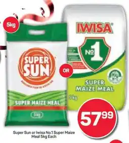 Pick n Pay Super Sun or Iwisa No.1 Super Maize Meal 5kg offer