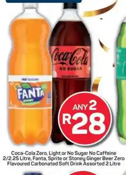 Pick n Pay Coca-Cola Zero, Light or No Sugar No Caffeine / Fanta / Sprite / Stoney Ginger Beer Zero offer