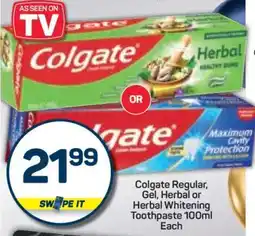 Pick n Pay Colgate Regular, Gel, Herbal or Herbal Whitening Toothpaste offer