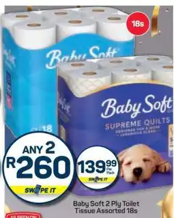 Pick n Pay Baby Soft 2 Ply Toilet Tissue Assorted 18s offer