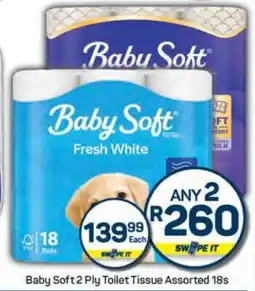 Pick n Pay Baby Soft 2 Ply Toilet Tissue Assorted 18s offer