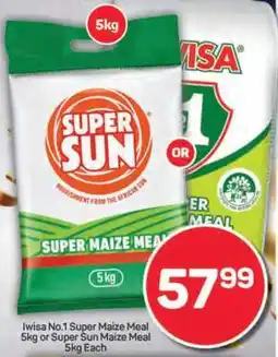 Pick n Pay Iwisa No.1 Super Maize Meal or Super Sun Maize Meal offer