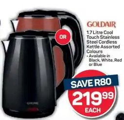 Pick n Pay Goldair 1.7 Litre Cool Touch Stainless Steel Cordless Kettle offer