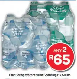 Pick n Pay PnP Spring Water Still or Sparkling 6 x 500ml offer
