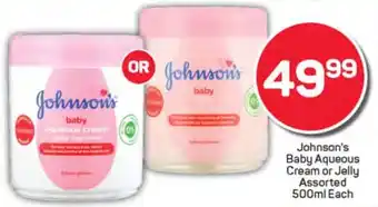Pick n Pay Johnson's Baby Aqueous Cream or Jelly offer