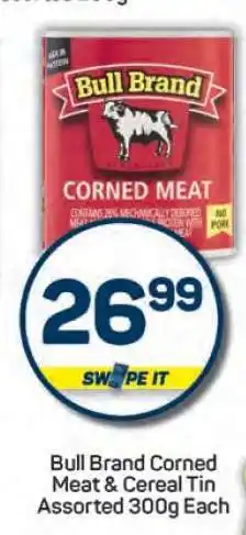 Pick n Pay Bull Brand Corned Meat & Cereal Tin offer