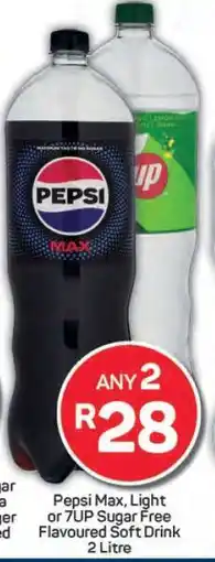 Pick n Pay Pepsi Max, Light or 7UP Sugar Free Flavoured Soft Drink offer