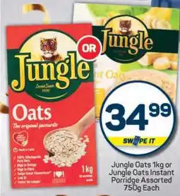 Pick n Pay Jungle Oats 1kg or Jungle Oats Instant Porridge Assorted 750g offer
