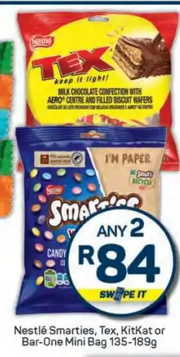 Pick n Pay Nestlé Smarties, Tex, KitKat or Bar-One Mini Bag offer