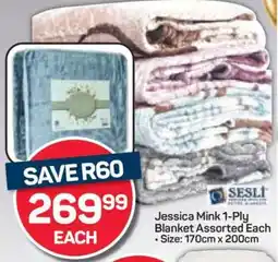 Pick n Pay Jessica Mink 1-Ply Blanket Assorted Each offer