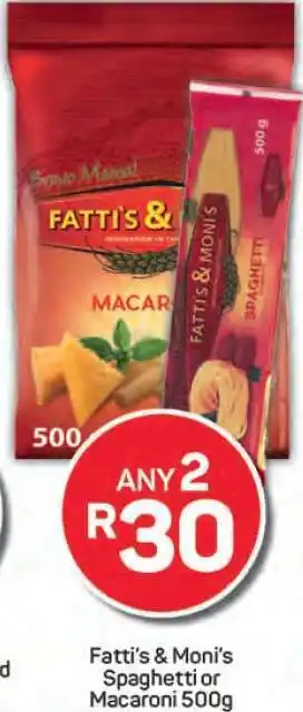 Pick n Pay Fatti's & Moni's Spaghetti or Macaroni 500g offer