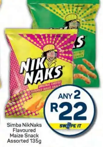 Pick n Pay Simba NikNaks Flavoured Maize Snack Assorted 135g offer