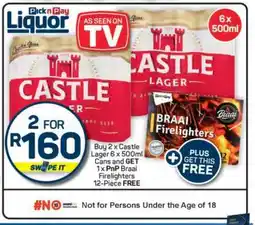 Pick n Pay Hypermarket Castle Lager 6x500ml offer