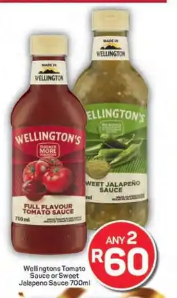Pick n Pay Hypermarket Wellington's Tomato Sauce or Sweet Jalapeno Sauce 700ml offer