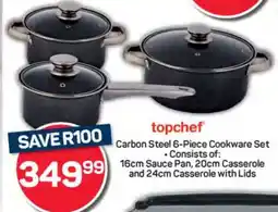 Pick n Pay topchef Carbon Steel 6-Piece Cookware Set offer