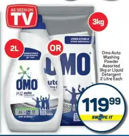 Pick n Pay Hypermarket Omo Auto Washing Powder Assorted 3kg or Liquid Detergent 2 Litre Each offer