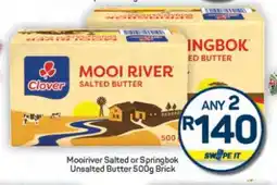 Pick n Pay Hypermarket Mooiriver Salted or Springbok Unsalted Butter offer