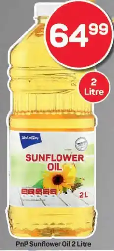 Pick n Pay Hypermarket PnP Sunflower Oil 2 Litre offer