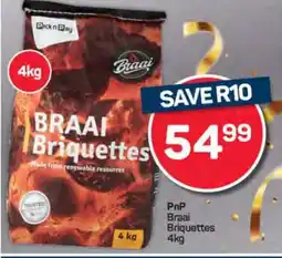 Pick n Pay PnP Braai Briquettes 4kg offer