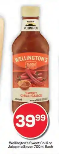 Pick n Pay Hypermarket Wellington's Sweet Chilli or Jalapeno Sauce offer