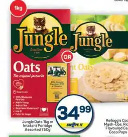 Pick n Pay Hypermarket Jungle Oats 1kg or Instant Porridge Assorted 750g offer