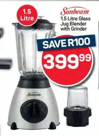 Pick n Pay Hypermarket Sunbeam 1.5 Litre Glass Jug Blender with Grinder offer