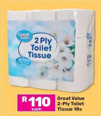 Game Great Value 2-Ply Toilet Tissue 18s offer
