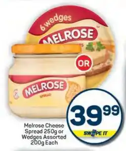 Pick n Pay Hypermarket Melrose Cheese Spread or Wedges offer
