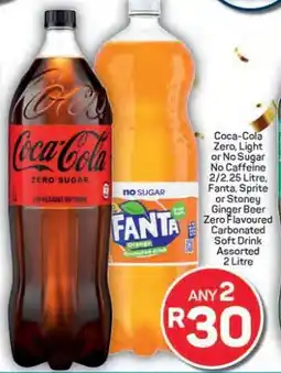 Pick n Pay Hypermarket Coca-Cola Zero, Light or No Sugar, No Caffeine / Fanta, Sprite or Stoney Ginger Beer Zero offer