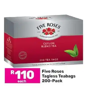 Game Five Roses Tagless Teabags-200 Pack offer