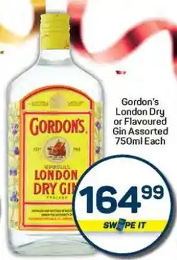 Pick n Pay Hypermarket Gordon's London Dry or Flavoured Gin offer