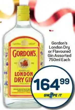 Pick n Pay Hypermarket Gordon's London Dry or Flavoured Gin offer
