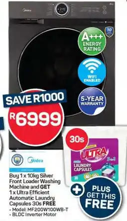 Pick n Pay Hypermarket Midea 10kg Silver Front Loader Washing Machine offer