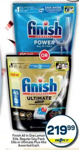 Pick n Pay Hypermarket Finish All in One Lemon 50s, Regular Doy Pack 56s or Ultimate Plus 45s offer