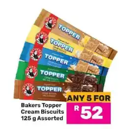Game Bakers Topper Cream Biscuits 125 g Assorted offer