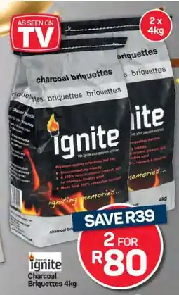 Pick n Pay Hypermarket Ignite Charcoal Briquettes 4kg offer