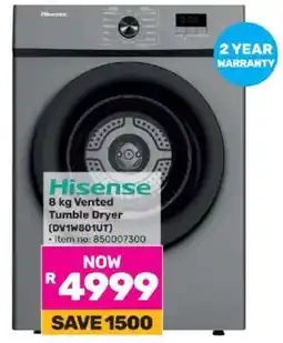 Game Hisense 8 kg Vented Tumble Dryer offer
