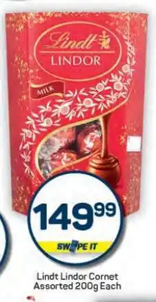 Pick n Pay Hypermarket Lindt Lindor Cornet Assorted 200g offer