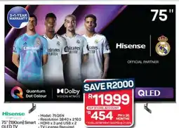Pick n Pay Hypermarket Hisense 75'' (190cm) Smart QLED TV offer