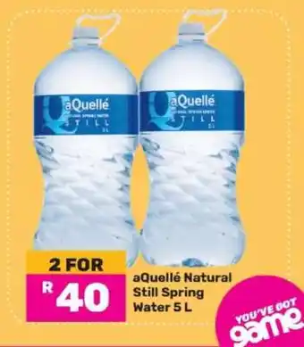 Game aQuellé Natural Still Spring Water 5 L offer
