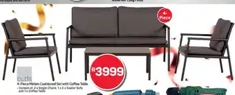 Pick n Pay Hypermarket 4-Piece Miriam Cushioned Set with Coffee Table offer