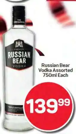 Pick n Pay Hypermarket Russian Bear Vodka offer