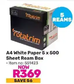 Game A4 White Paper 5 x 500 Sheet Ream Box offer