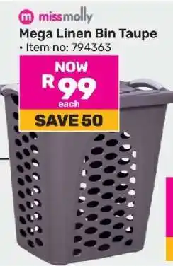 Game Mega Linen Bin Taupe offer
