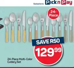 Pick n Pay Hypermarket 24-Piece Multi-Color Cutlery Set offer