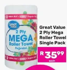 Game Great Value 2 Ply Mega Roller Towel Single Pack offer