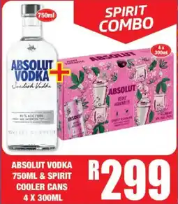 Boxer Liquors Absolut vodka & spirit cooler cans offer