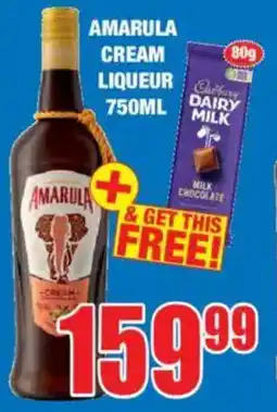 Boxer Liquors Amarula cream liqueur offer