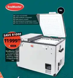Checkers Hyper SnoMaster Dual Compartment Portable AC/DC Stainless Steel Fridge/ Freezer offer